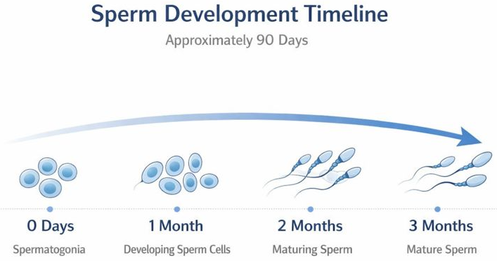 How long after lifestyle changes does sperm quality improve?